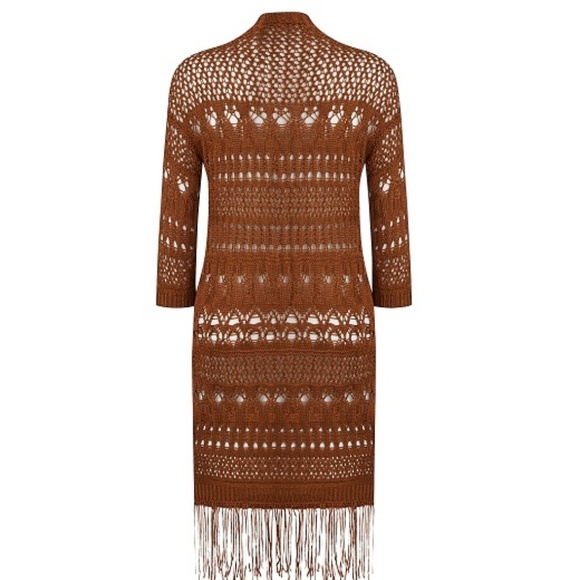 ANTHOLOGY TASSEL CARDIGAN - BROWN SIZE 8/10 (NEW WITH TAGS) - Picture 2 of 4